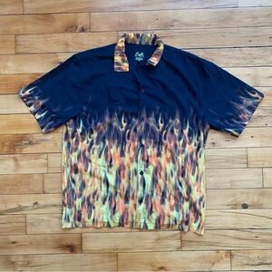 🔥 Fiery button down novelty top - Size Large